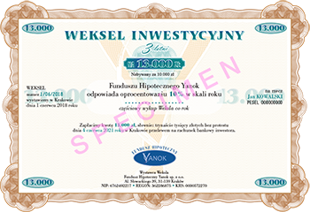 Weksel inwestycyjny 10%